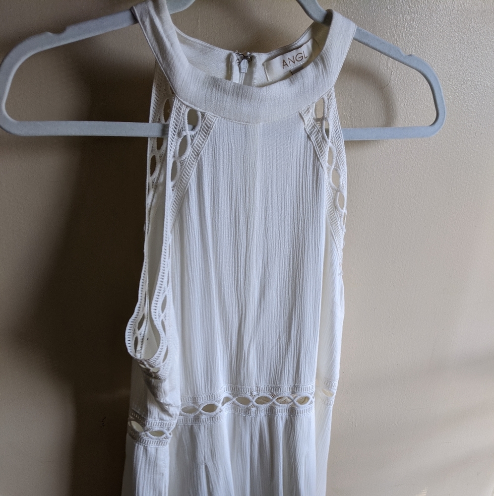 π€ANGL Greek Goddess Romper Halter in White NWOT - Picture 6 of 8